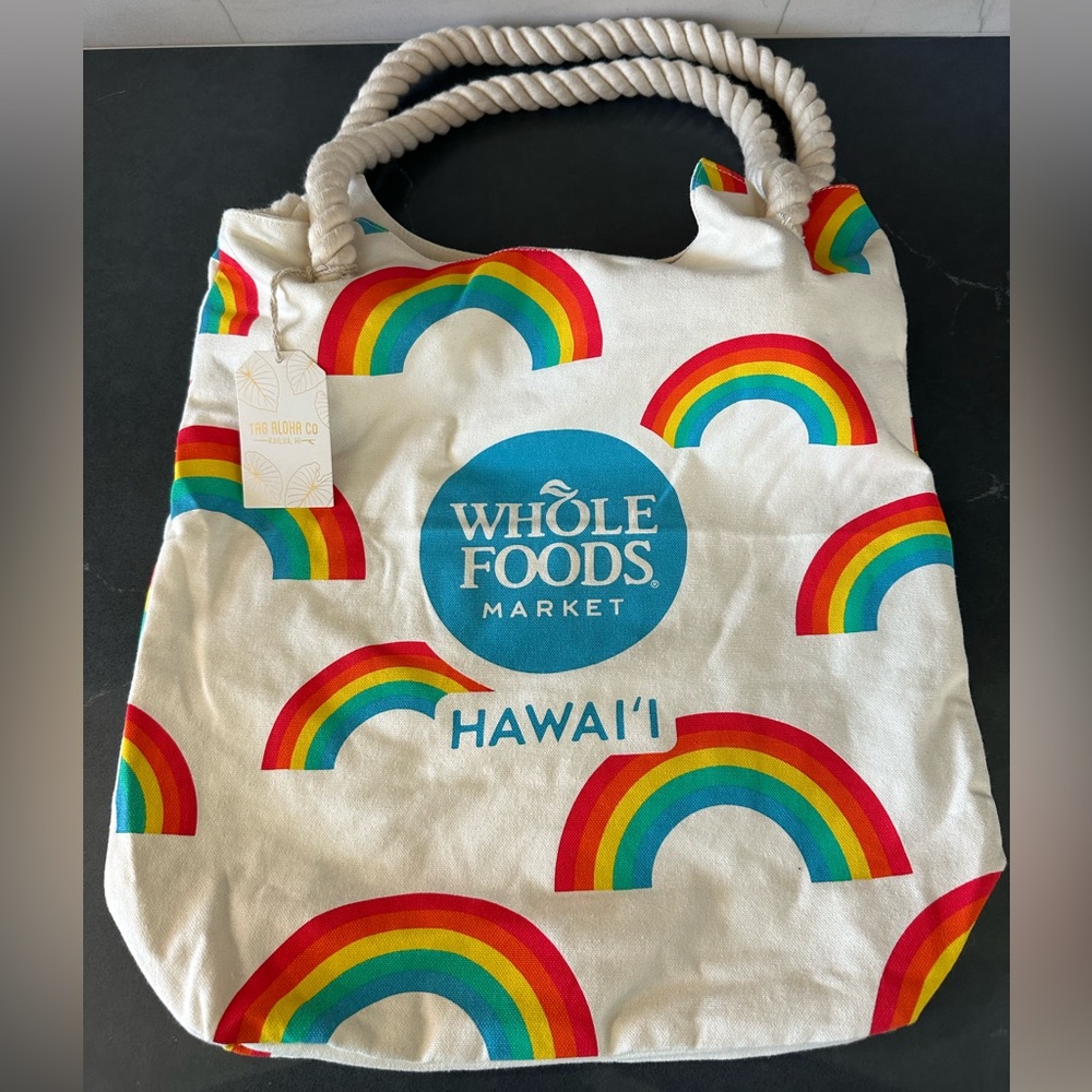 NEW Whole Foods Hawaii X Tag Aloha Rainbows Deluxe Tote